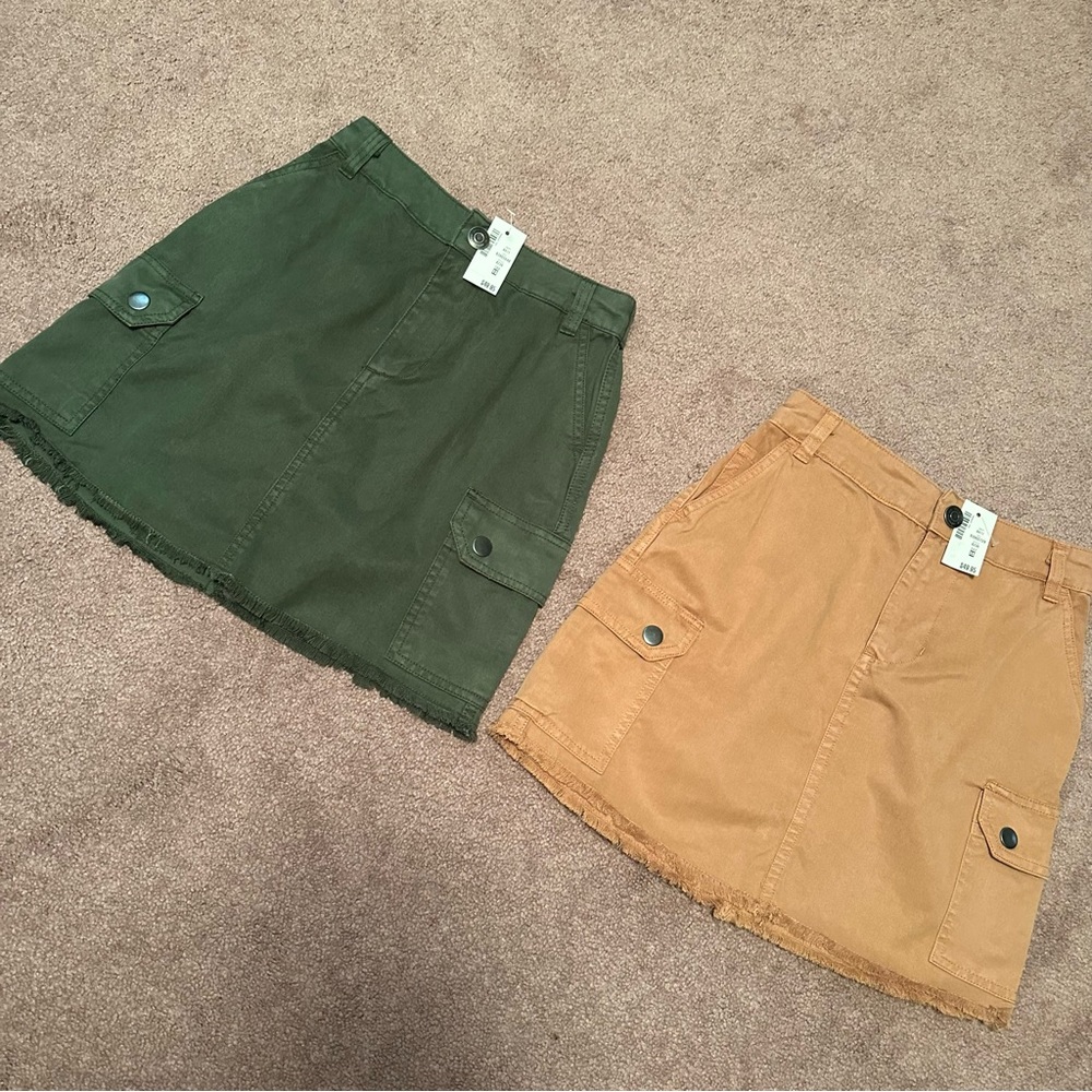 NWT 2 Aeropostale Denim Mini Cargo Skirts Size XS